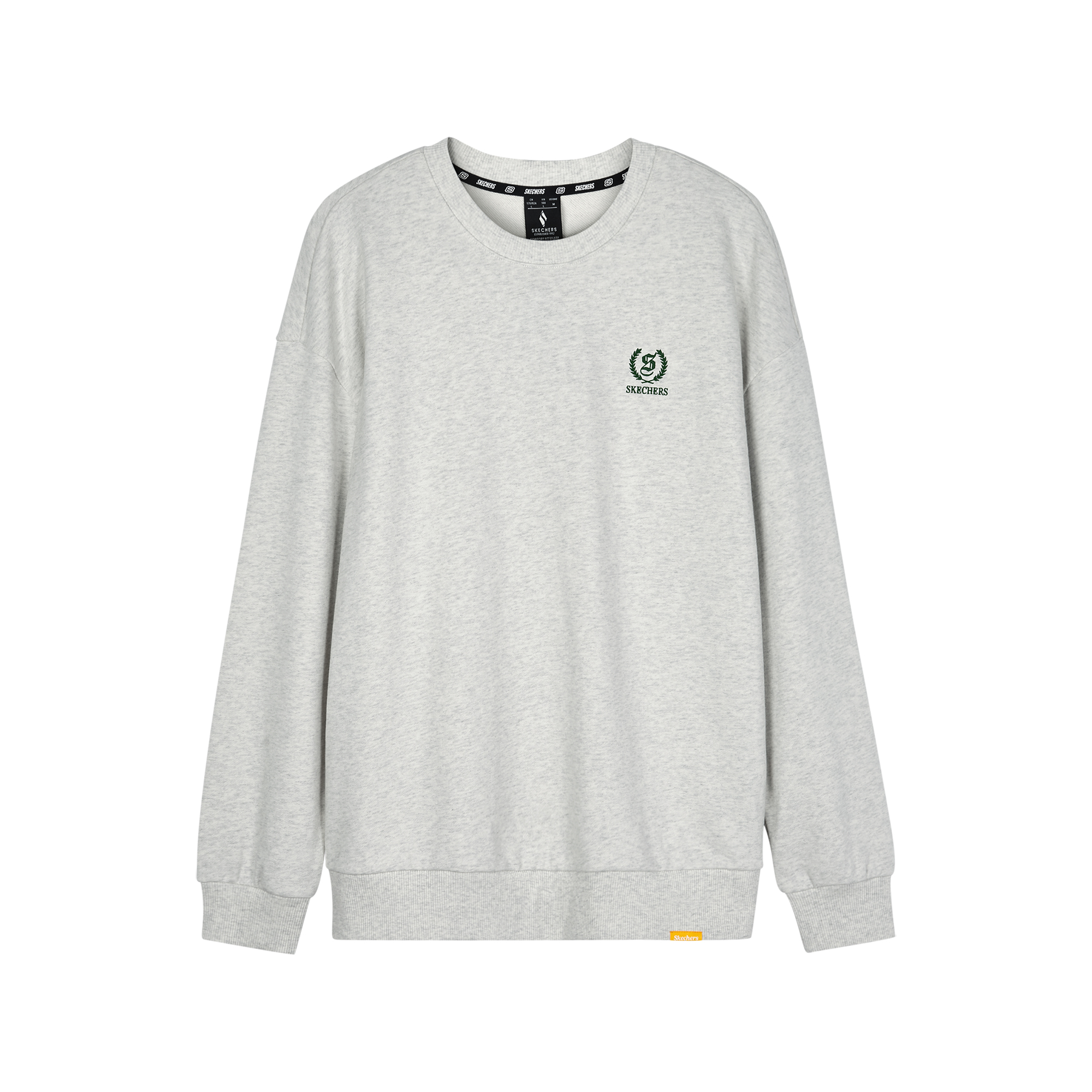 Skechers Logo Print Crewneck Oversized Sweatshirt Unisex Gray L324U094-0248