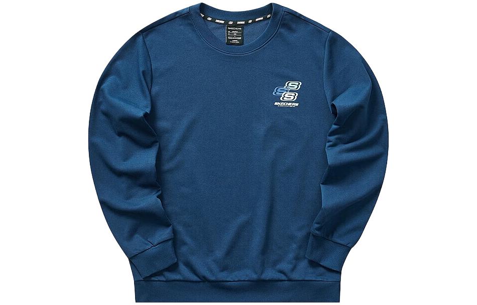 Skechers Logo Print Crewneck Pullover Sweatshirt Unisex - Poseidon Blue L322M072-00H1