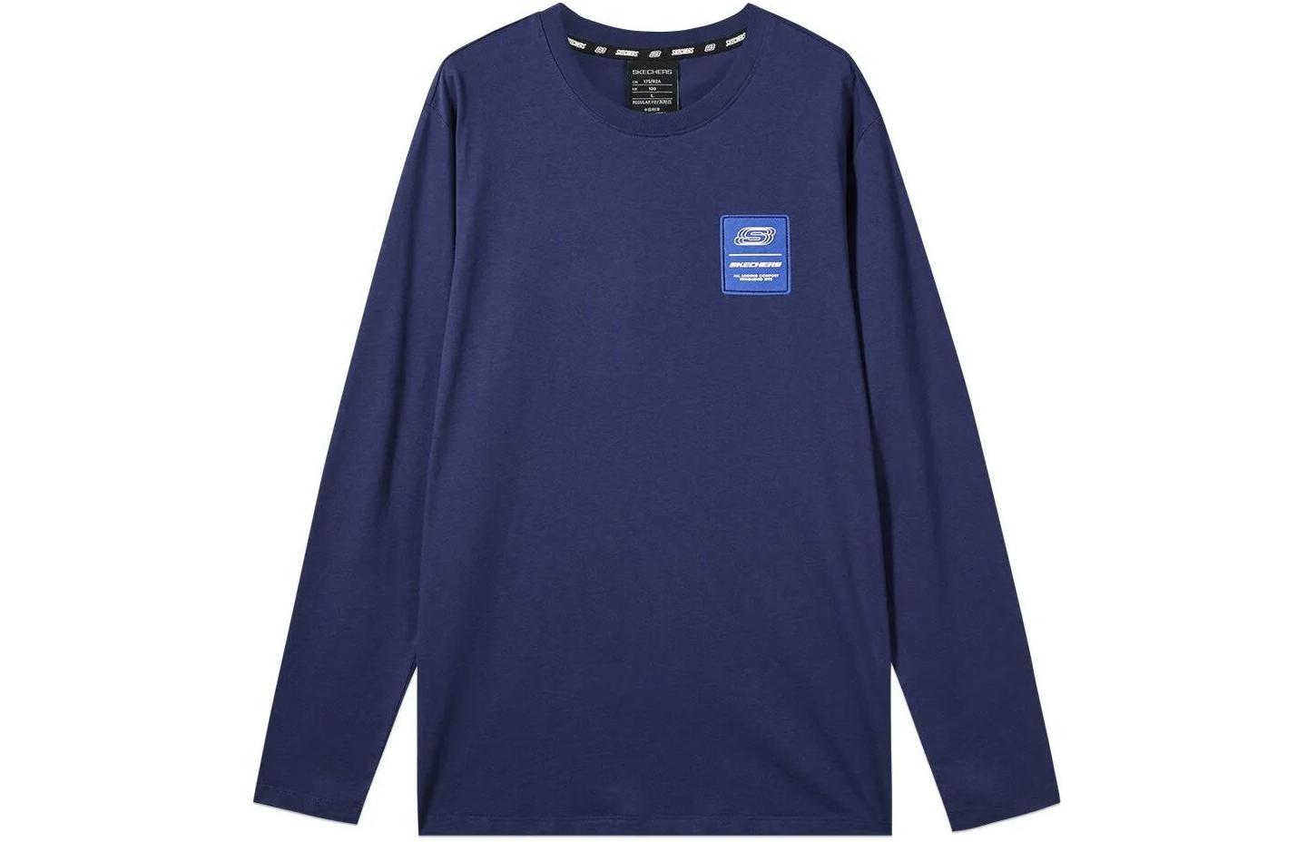 Skechers Logo Print Crewneck Sweatshirt Long Sleeve - Medieval Blue L322M076-007D