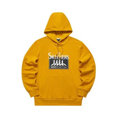 Skechers Logo Print Hoodie Unisex - Gold Yellow L421U001