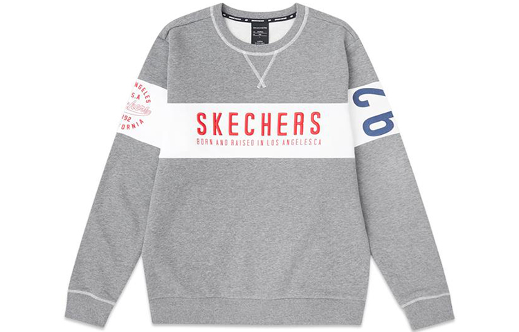 Skechers Logo Print Knit Crewneck Pullover Sweatshirt Men L419M065
