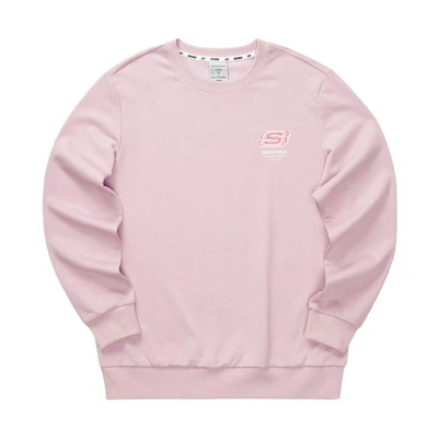 Skechers Logo Print Knit Crewneck Pullover Sweatshirt Unisex Casual Series L322U127-01NX
