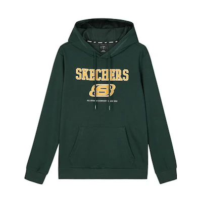 Skechers Logo Print Knit Hoodie Unisex Pullover L122U254
