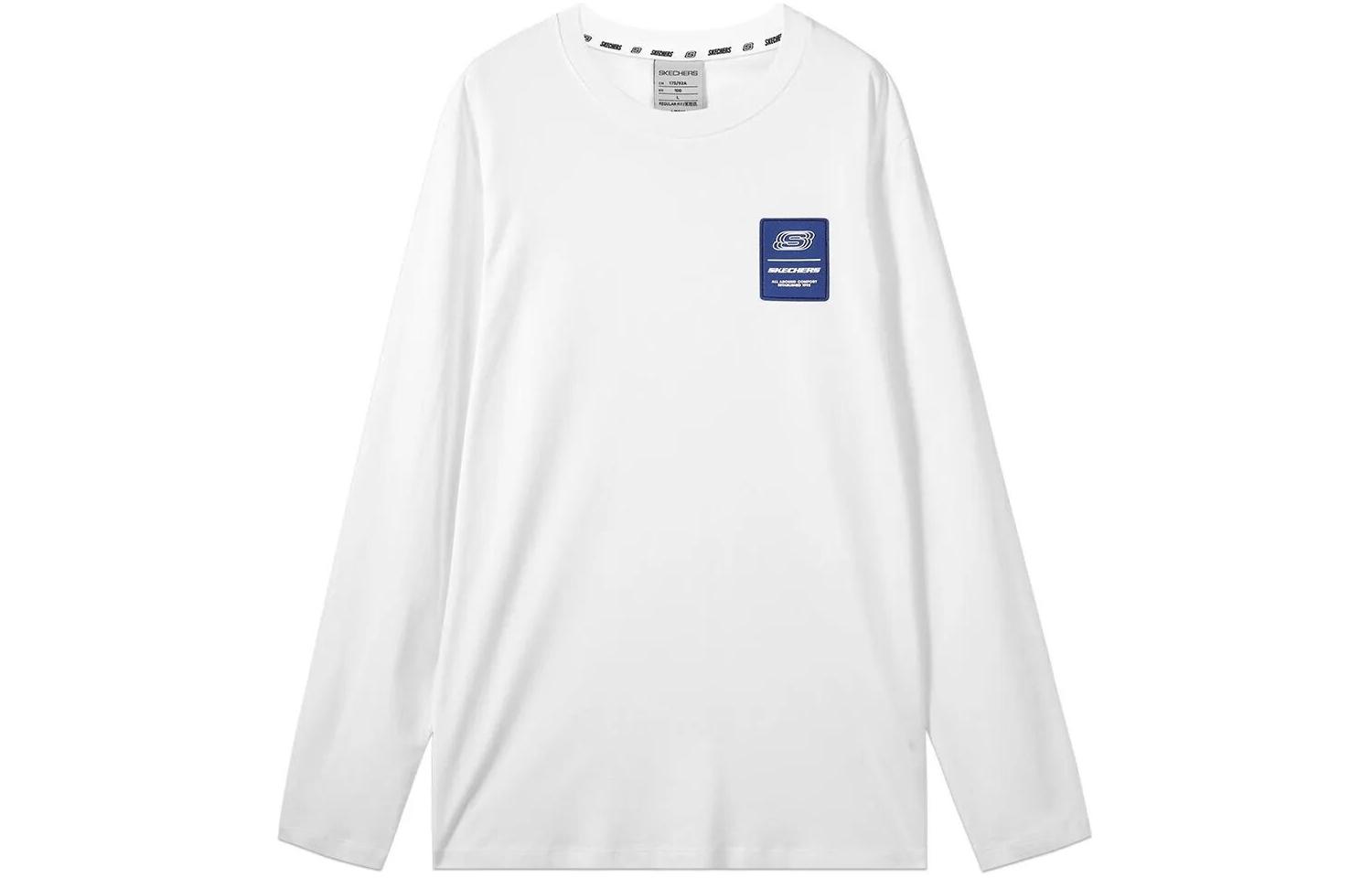 Skechers Logo Print Long-Sleeve Crewneck Pullover Sweatshirt Men, White L322M076-0019