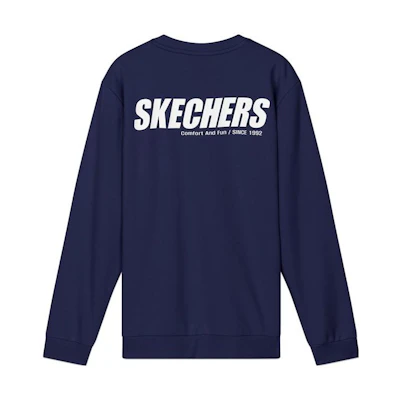 Skechers Logo Print Pullover Sweatshirt Unisex - Medieval Blue L320U106-007D