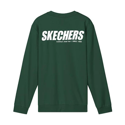 Skechers Logo Print Pullover Sweatshirt Unisex - Manor Green L320U106-00X9
