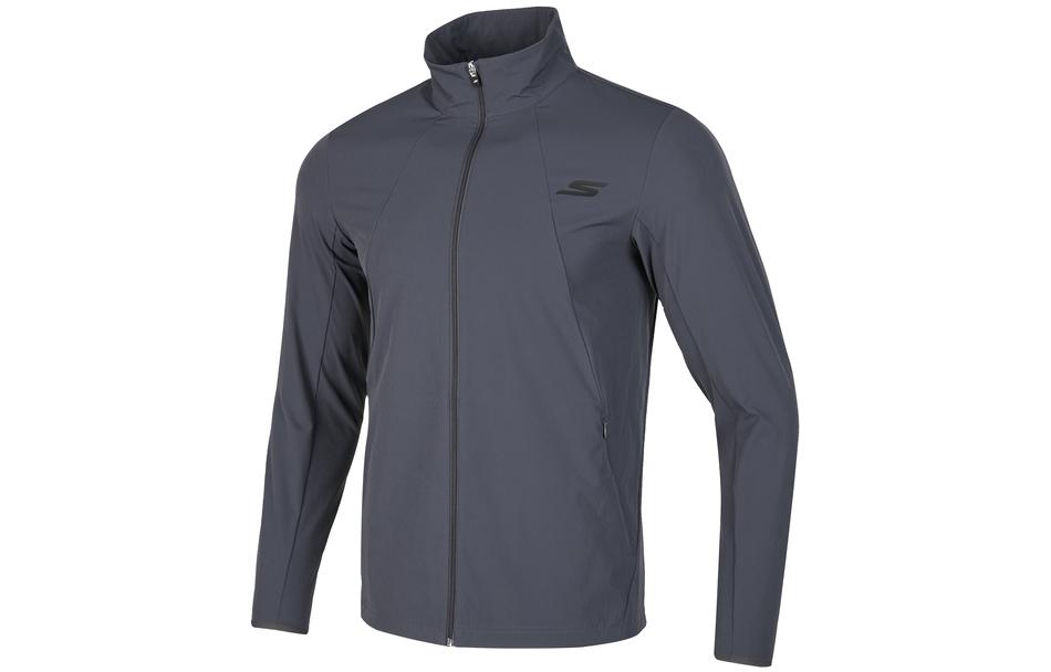 Skechers Logo Print Zip-Up Jacket Dark Gray P423M054-00W5