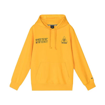 Skechers Logo Printed Knit Hoodie for Men - Gold Yellow L120M063-001N