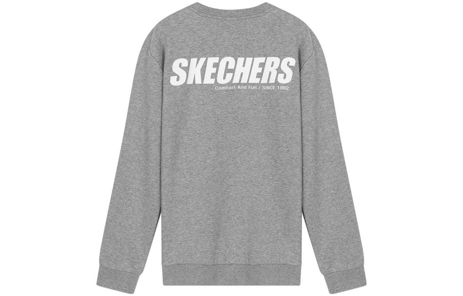 Skechers Logo Printed Pullover Sweatshirt Unisex Mid Grey L320U106-004F