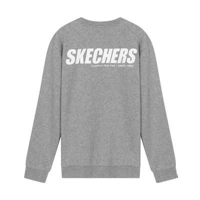 Skechers Logo Printed Pullover Sweatshirt Unisex Mid Grey L320U106-004F