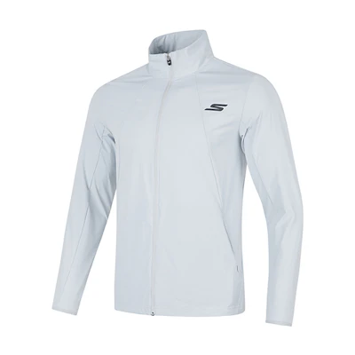 Skechers Logo Printed Stand Collar Zip Jacket Men’s Dawn Gray P423M054-01DS