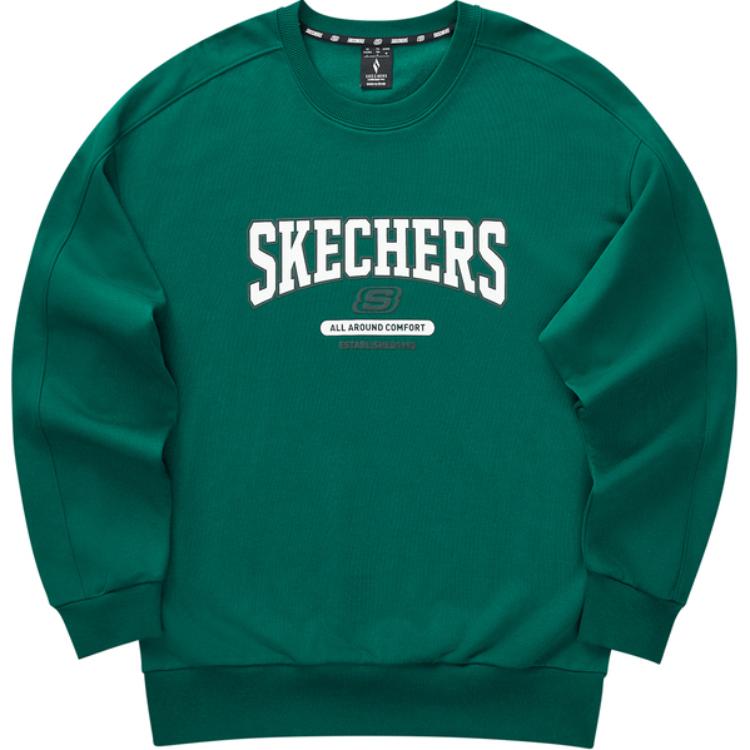 Skechers Logo Sweatshirt Unisex - Retro American Style, Forest Green L324U100-03JK