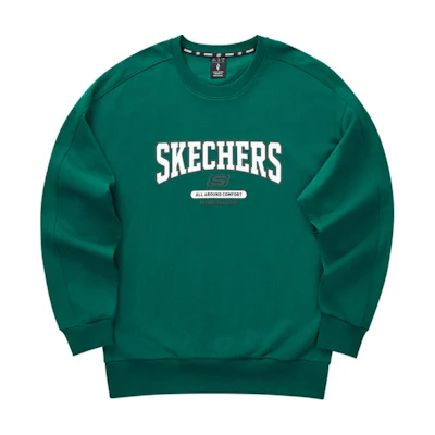 Skechers Logo Sweatshirt Unisex - Retro American Style, Forest Green L324U100-03JK