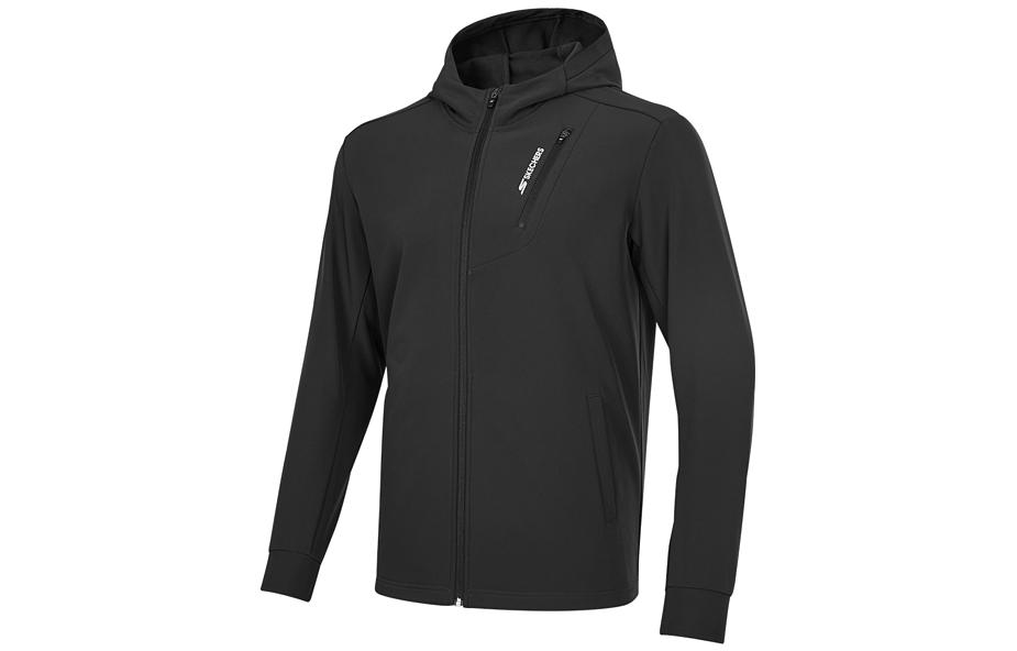 Skechers Loose Fit Zip-Up Hoodie Jacket with Letter Print Pattern P421M067