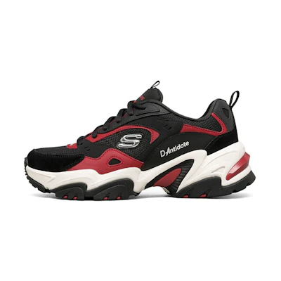 Skechers Low-Top Casual Dad Shoes 'Black Red'