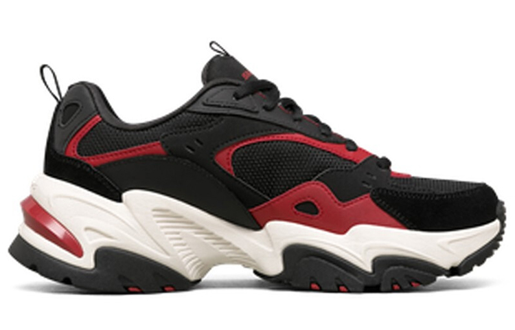 Skechers Low-Top Casual Dad Shoes 'Black Red' 圖 2