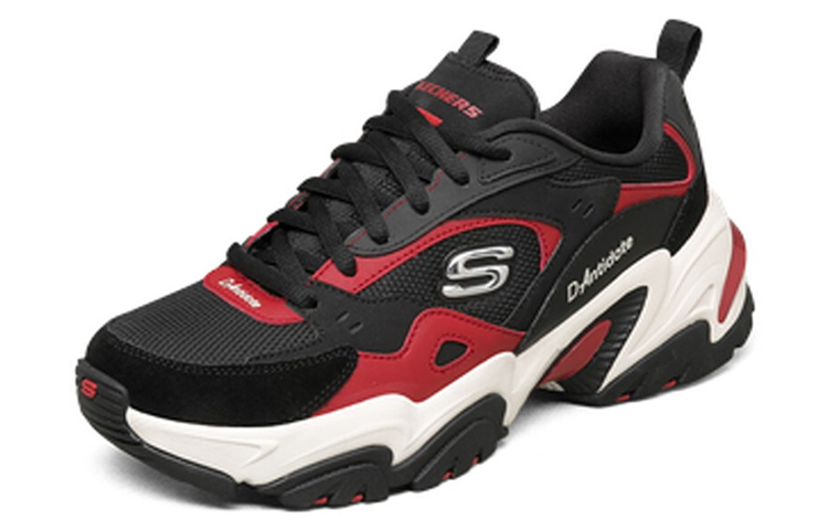 Skechers Low-Top Casual Dad Shoes 'Black Red' 圖 3