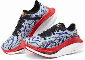 Lookbook Skechers 舒適時尚透氣耐磨 低筒 休閒跑步鞋 男款 藍紅