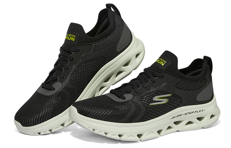 Lookbook Skechers Sepatu Lari Low-Top 'Hitam Hijau' 220502-BKLM