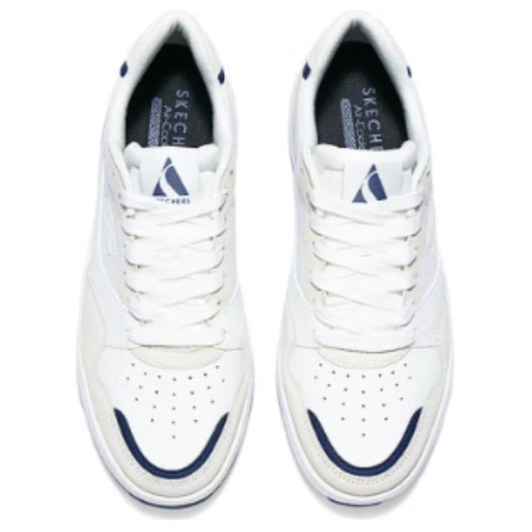 Lookbook Skechers 防滑耐磨 低筒 休閒生活鞋 男款 白藍色