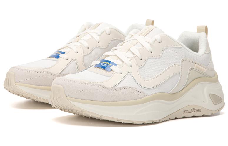 Lookbook Skechers 低筒舒適運動休閒鞋 白灰色