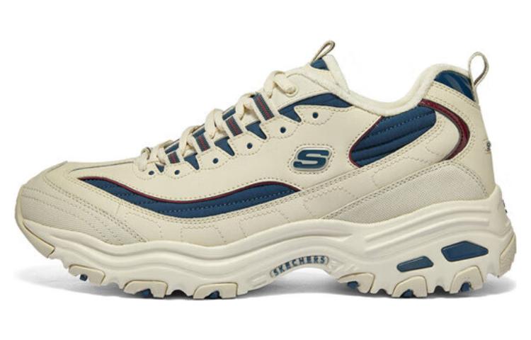 Skechers D'Lites Zip Along Shoes 'Beige Blue' 894269-NTNV