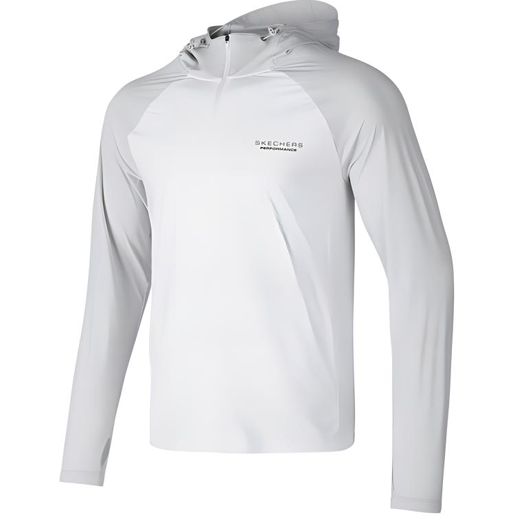 Skechers Lunar Gray Letter Print Quick-Dry Hooded Sun Protection Jacket P224M129-00MV
