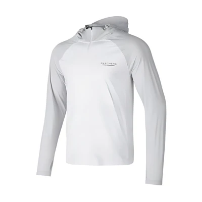 Skechers Lunar Gray Letter Print Quick-Dry Hooded Sun Protection Jacket P224M129-00MV
