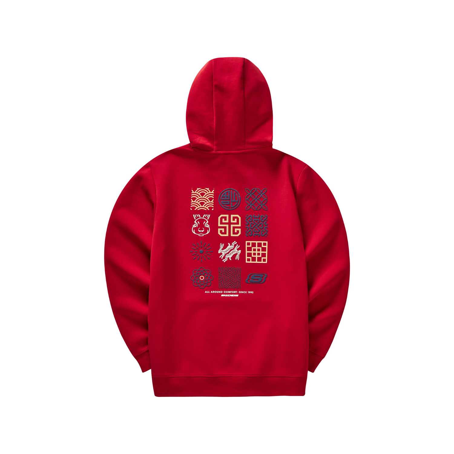 Skechers Lunar New Year Red Hoodie - Rabbit Year Logo & Graphic Design L123M003-00R3