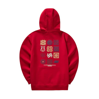 Skechers Lunar New Year Red Hoodie - Rabbit Year Logo & Graphic Design L123M003-00R3