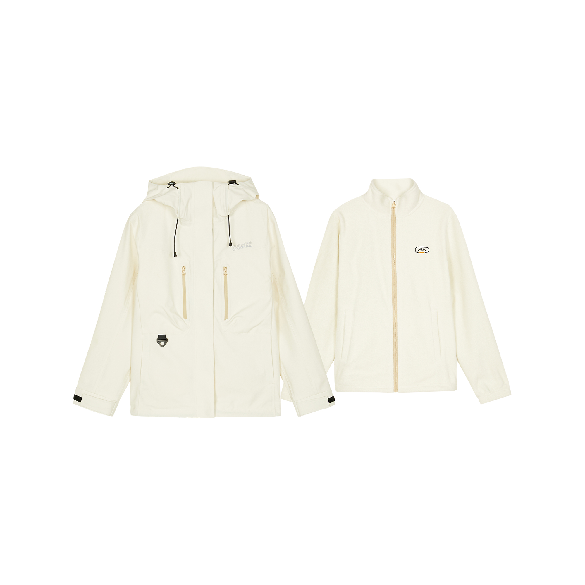 Skechers Magic Cube Series 3-in-1 Waterproof Windproof Hiking Jacket Almond White L324W139-02ZL