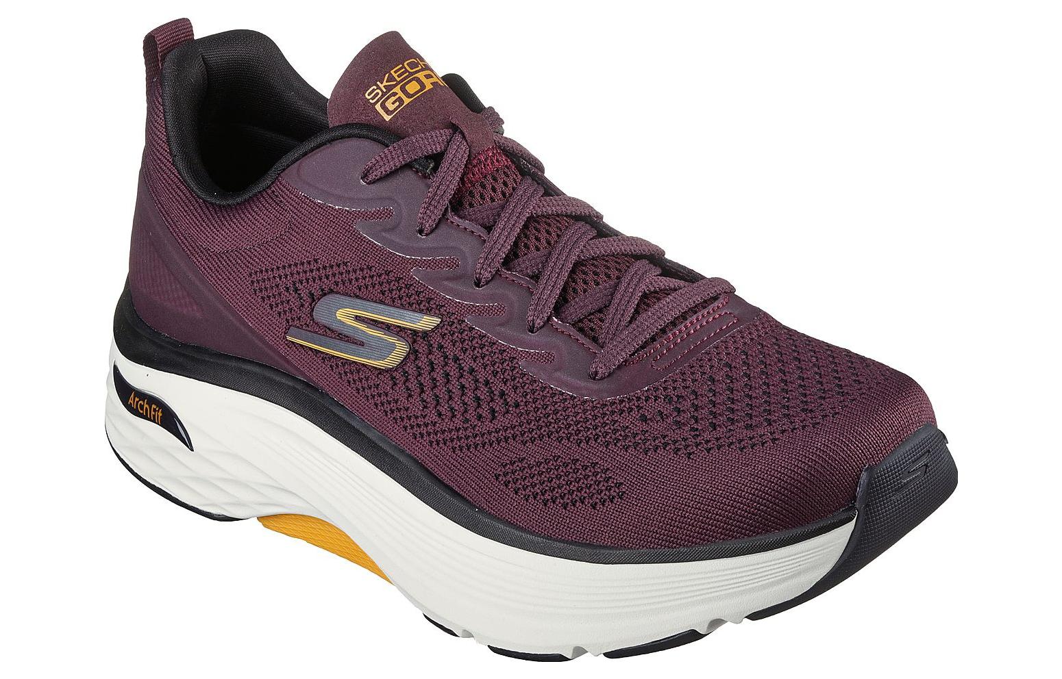 Lookbook Skechers Max Cushioning Arch Fit 減震防滑耐磨 低筒 跑步鞋 酒紅