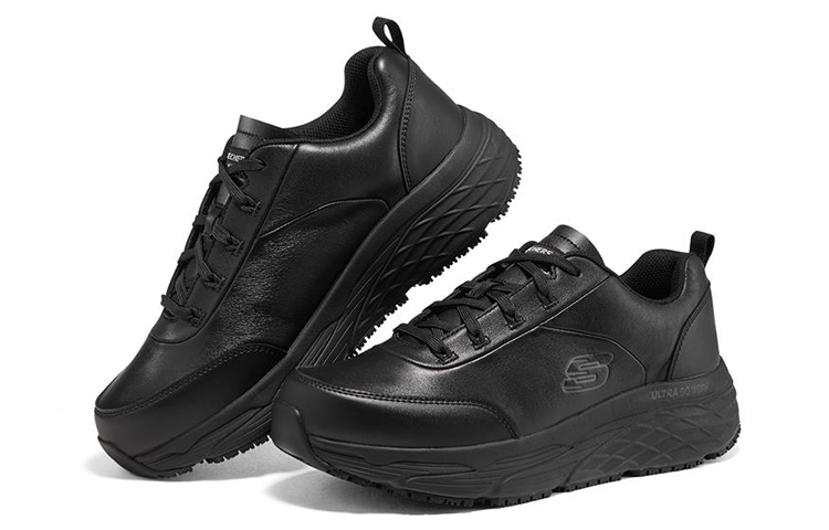 Lookbook Skechers Max 緩震尖端 Sr 運動休閒鞋 黑色