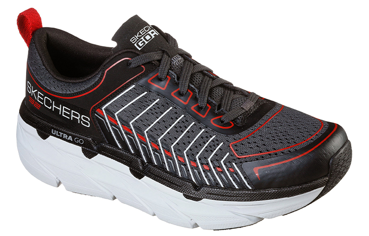 Lookbook Skechers Max Cushioning Premier 'Hitam Merah' 220070-BKWR