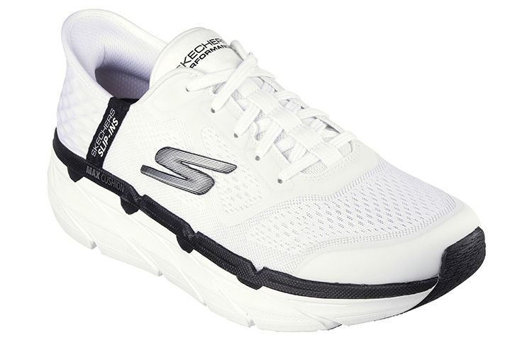 Shop 斯凯奇 Max Cushioning Premier 无鞋带款 “白黑” 220313-WBK