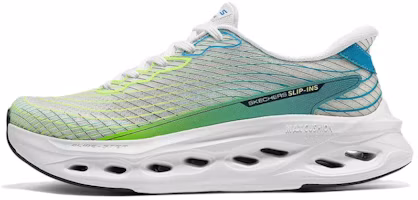Skechers Max Cushioning Running Shoes Blue Green White Comfortable Casual 220425-WGR Skechers Max Cushioning Running Shoes Blue Green White Comfortable Casual 220425-WGR