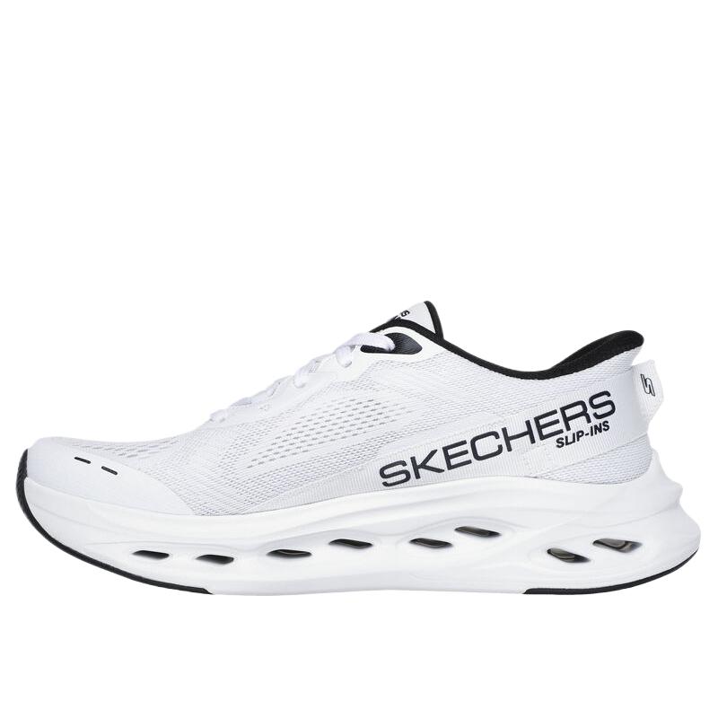Skechers Max Cushioning Slip-On Running Shoes - White, Cushioned & Lightweight 220421-WBK