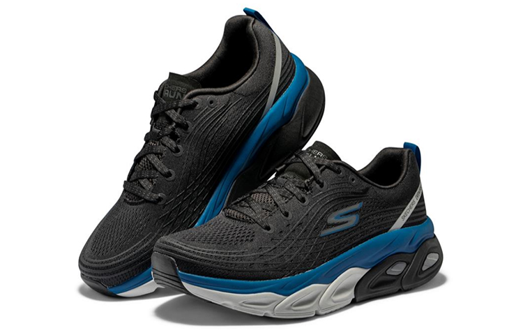 Lookbook Skechers Max Cushioning Ultimate Hitam/Biru/Putih 54440-BKBL