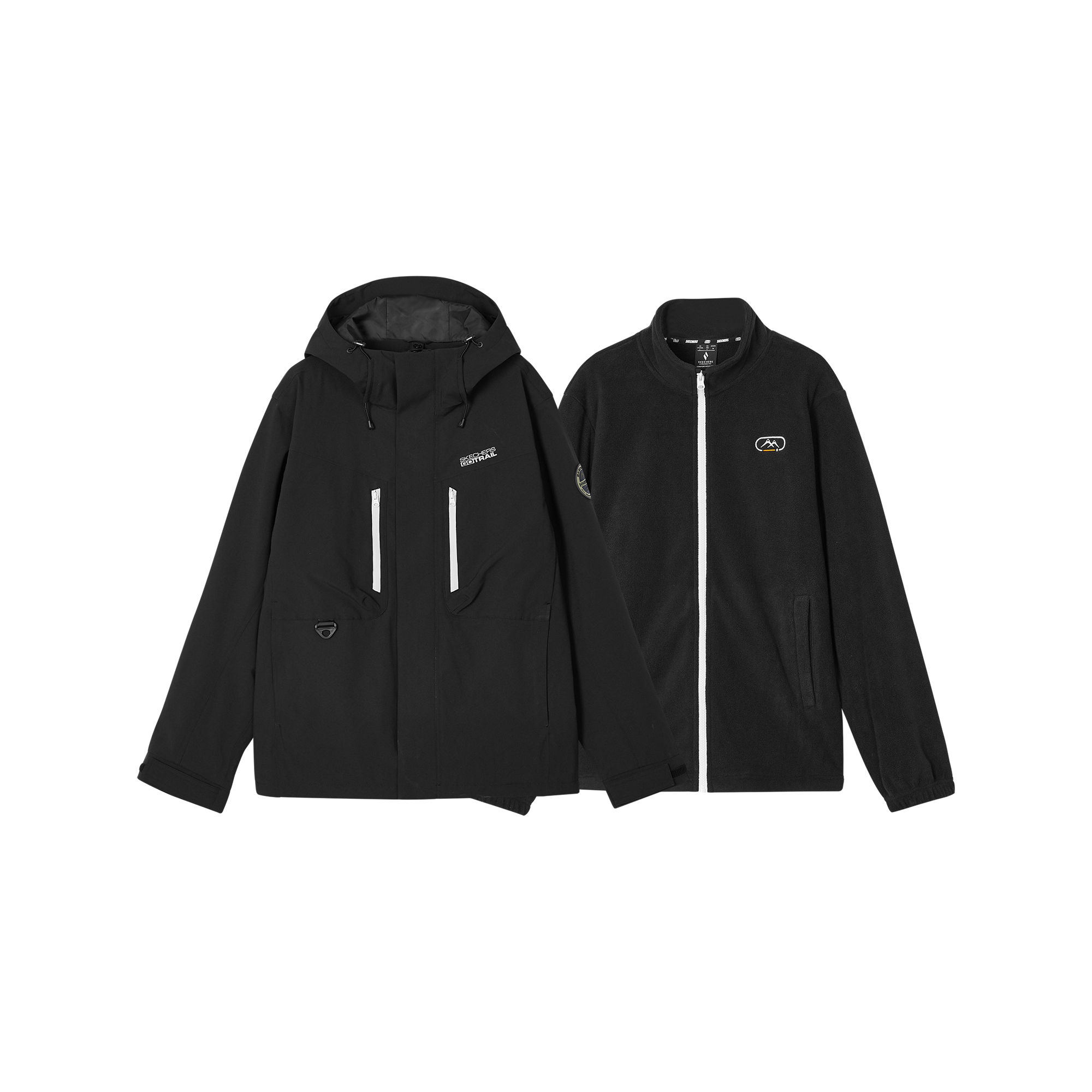 Skechers Men’s Carbon Black 3-in-1 Jacket Waterproof Windproof Breathable Warm L324M148-0018