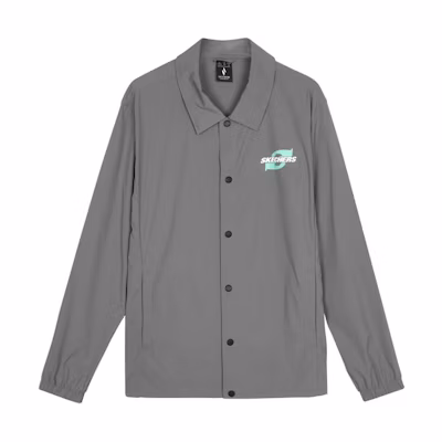 Skechers Men’s Gray Letter Print Button-Down Sports Shirt Jacket L224M049-040R