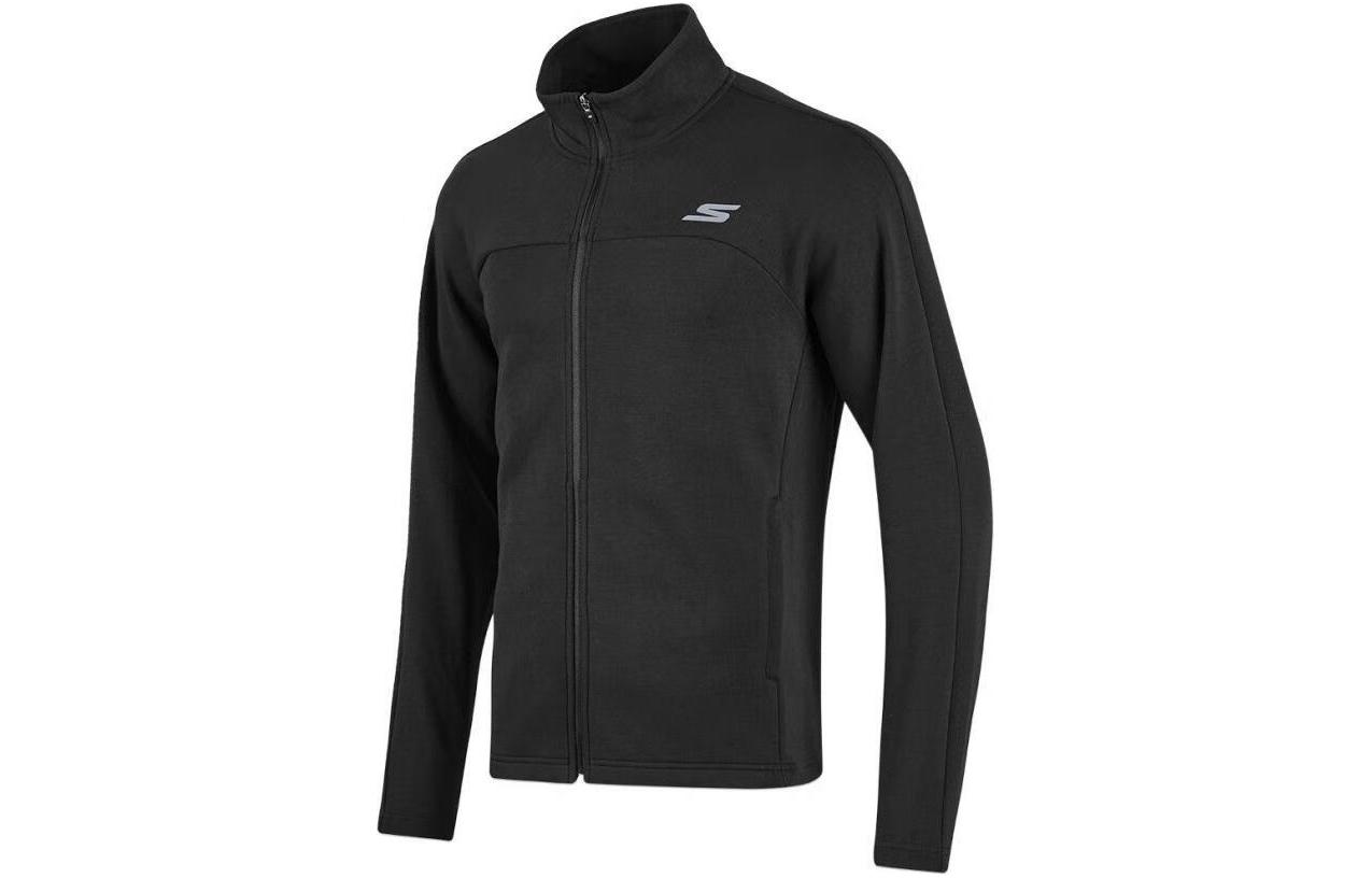 Skechers Mens Full-Zip Solid Long-Sleeve Jacket - Charcoal Black P423M057-0018
