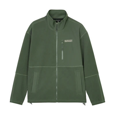 Skechers Military Green Stand Collar Jacket - Stylish, Soft & Versatile L424M039-031F