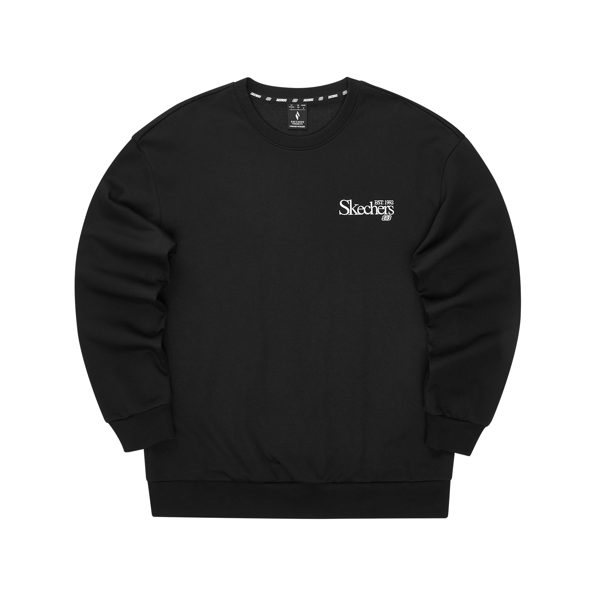 Skechers Minimalist Knit Embroidered Pullover Sweatshirt Unisex - Carbon Black L324U107-0018