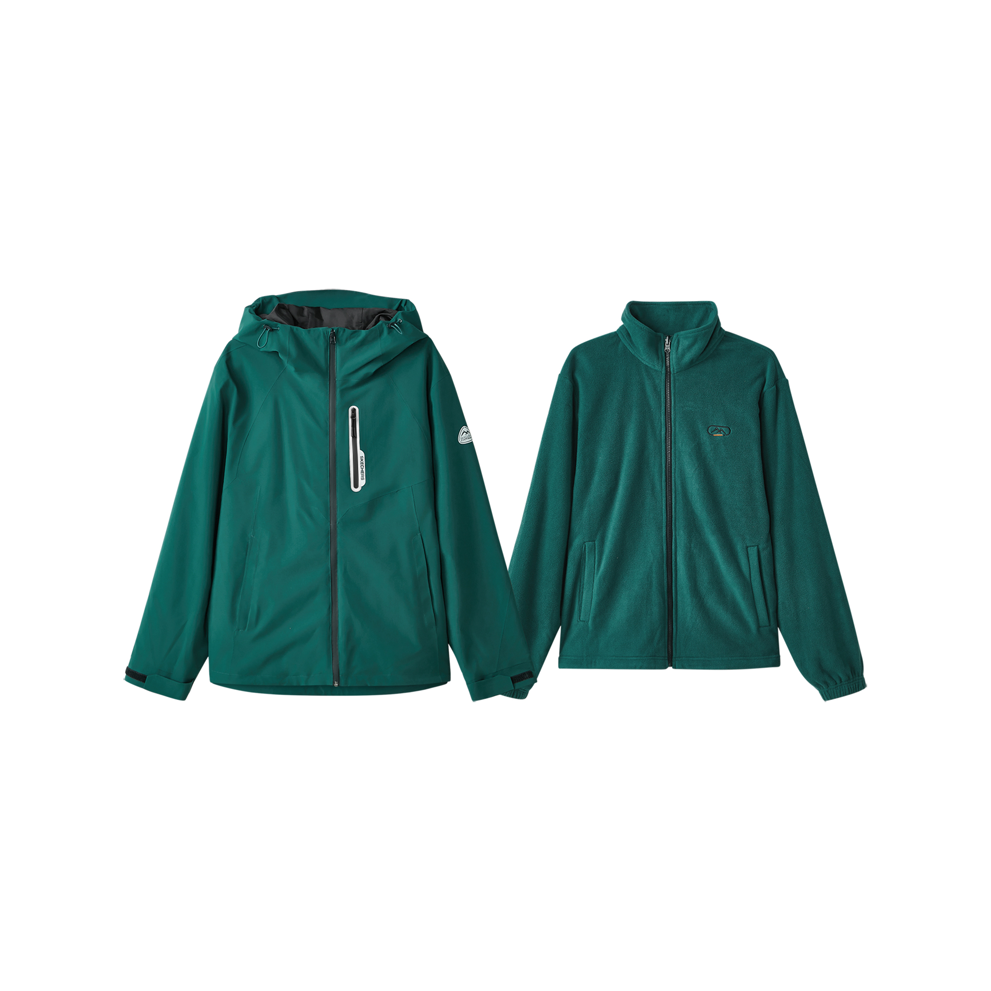 Skechers Modular 3-in-1 Outdoor Hiking Windproof Waterproof Jacket Olive Green Men L324M150-02ZG