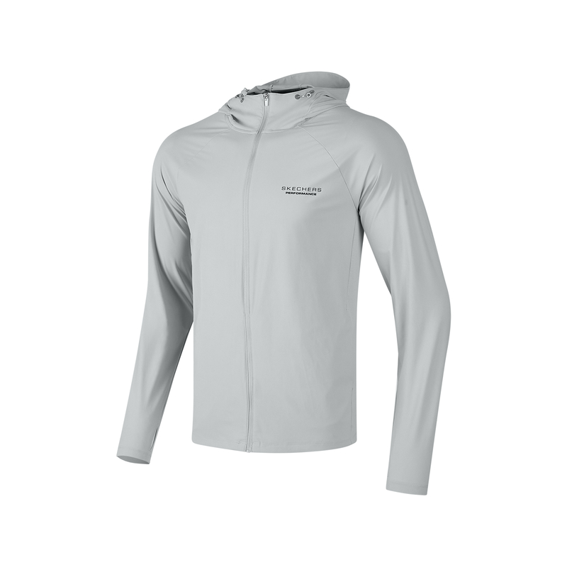 Skechers Moisture-Wicking Zip Hoodie Jacket - Light Mist Gray P224M129-00U1
