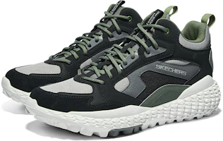 Shop Skechers Monster 減震透氣 高筒 跑步鞋 男款 黑綠色