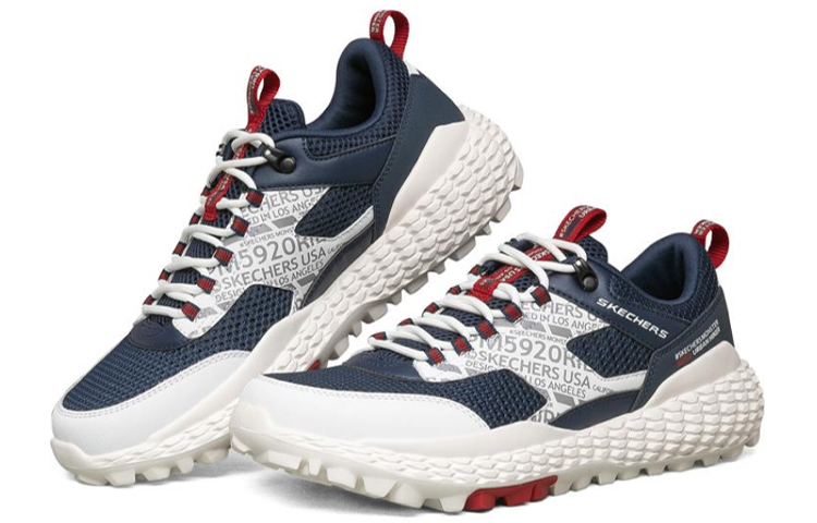 Lookbook Skechers Monster 復古 低筒 跑步鞋 男款 海軍藍