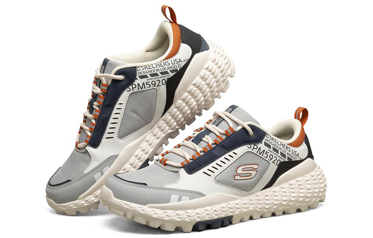 Lookbook Skechers Monster Baskets Basses Course Gris/Bleu 51715-GYNV