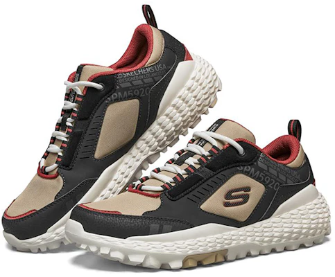 Skechers Monster 低筒 跑步鞋 男款 黑棕紅 Lookbook Skechers Monster 低筒 跑步鞋 男款 黑棕紅