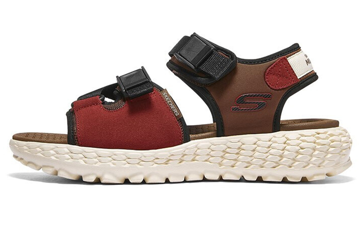 Skechers Monster Velcro Functional Outdoor Open Toe Flat Heel Sports Brown Sandals 237296-BRMT